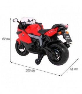 Moto électrique 12V BMW K1300S Rouge - pack luxe