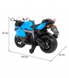 Moto électrique 12V BMW K1300S Bleue - pack luxe