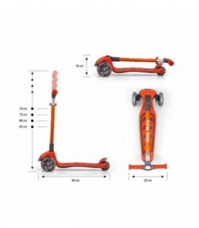 Trottinette 3 roues Milly Mally Boogie Orange