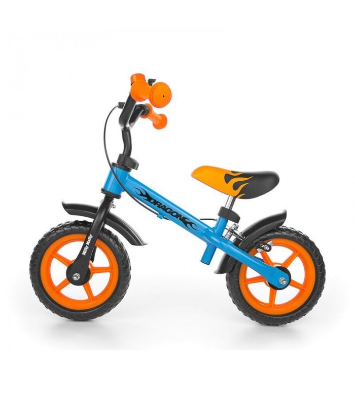 Draisienne avec freins Milly Mally Dragon Orange Bleue