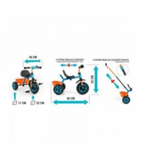 Tricycle Milly Mally Turbo Orange Turquoise