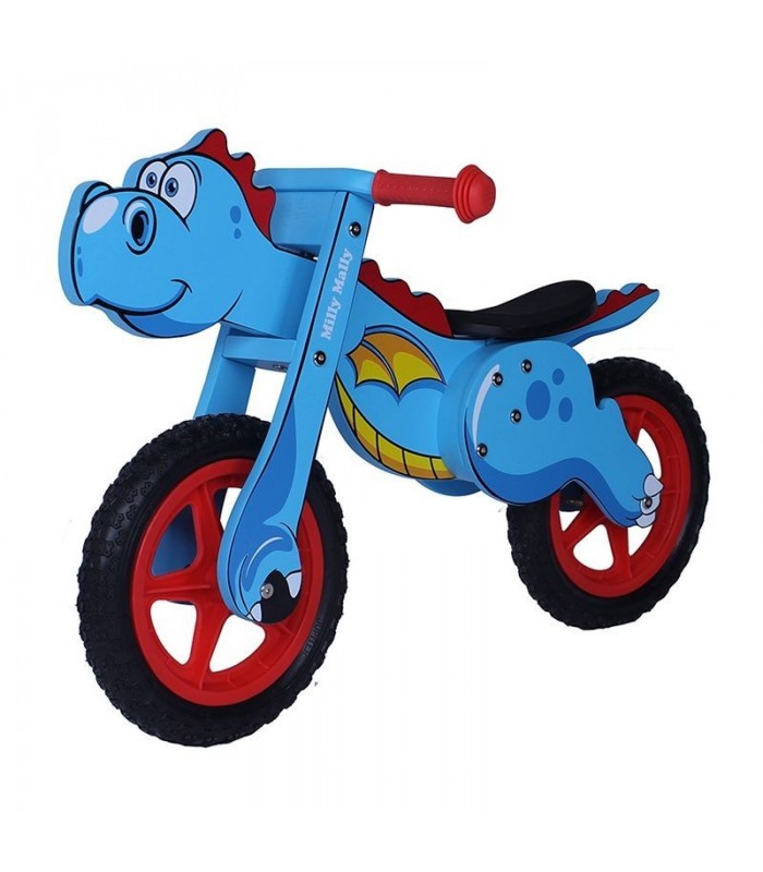 Draisienne en bois Milly Mally Dino 12" Bleu
