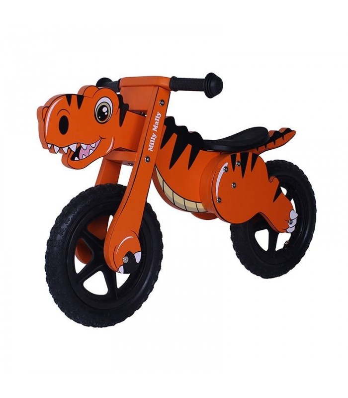 Draisienne en bois Milly Mally Dino 12" Orange