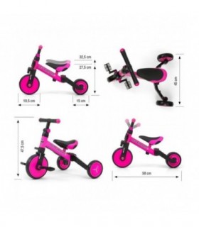 Tricycle 3 en 1 Milly Mally Optimus Rose