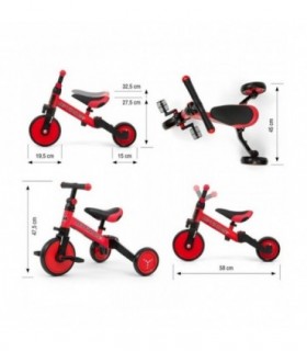 Tricycle 3 en 1 Milly Mally Optimus Rouge