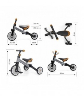 Tricycle 3 en 1 Milly Mally Optimus Gris