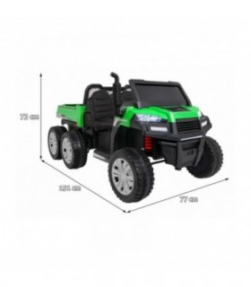 Camion électrique 2 places 2 x 12V A730 Vert - Jaune - Pack Evo