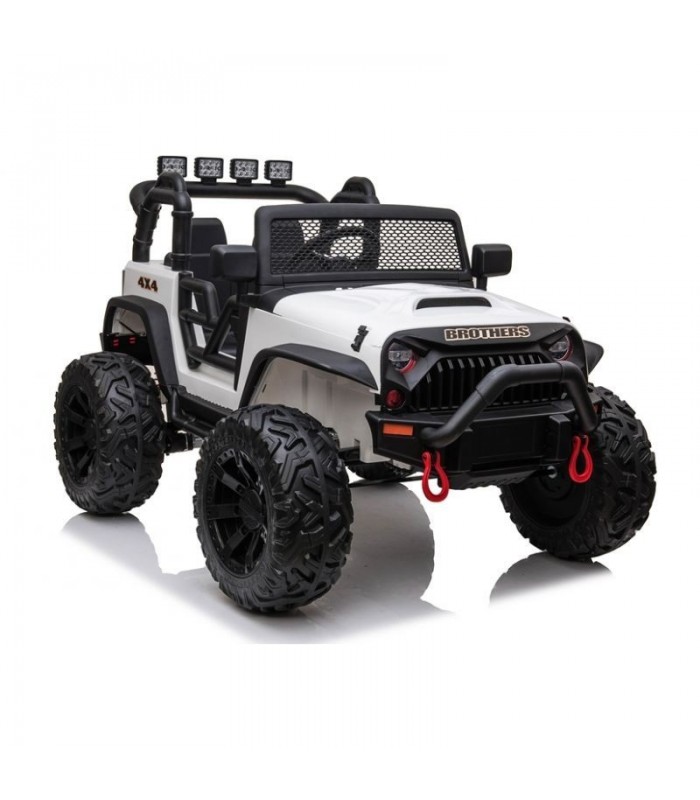 Voiture électrique 2 places 24V Jeep JC666 Blanc - Pack Luxe