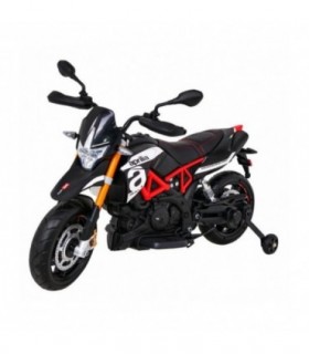 Moto électrique 12V Aprilia Noire - pack luxe