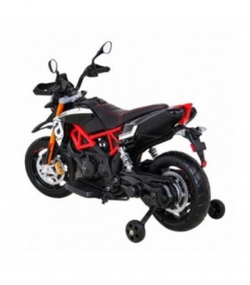 Moto électrique 12V Aprilia Noire - pack luxe
