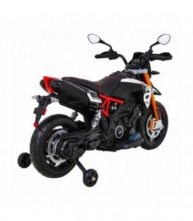 Moto électrique 12V Aprilia Noire - pack luxe