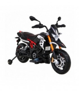 Moto électrique 12V Aprilia Noire - pack luxe