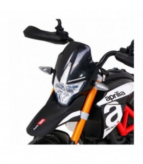 Moto électrique 12V Aprilia Noire - pack luxe