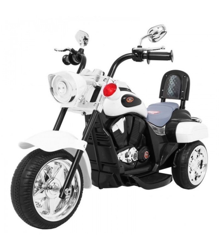 Moto électrique 6V NightBike Chopper Blanche