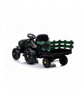Tracteur avec remorque 12 Volts BDM0925 Vert - Pack Luxe