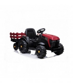 Tracteur avec remorque 12 Volts BDM0925 Rouge - Pack Luxe