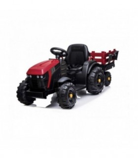 Tracteur avec remorque 12 Volts BDM0925 Rouge - Pack Luxe