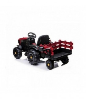 Tracteur avec remorque 12 Volts BDM0925 Rouge - Pack Luxe