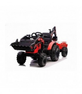 Tractopelle électrique avec remorque 12V 720T Rouge - Pack Luxe