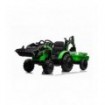 Tractopelle électrique enfant avec remorque 12V 720T Vert - Pack Luxe