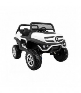 Voiture électrique 2 places 12V Mercedes Unimog Blanche - Pack Luxe