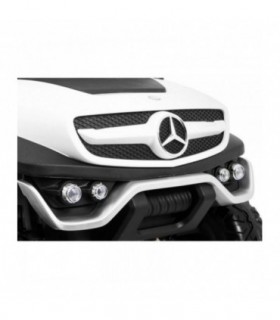 Voiture électrique 2 places 12V Mercedes Unimog Blanche - Pack Luxe