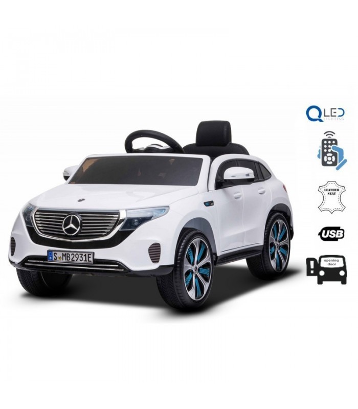 Voiture mercedes bebe 12V Mercedes-Benz EQC blanche sous lic