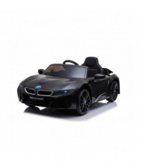 Voiture électrique BMW i8 noire avec licence d'origine siège