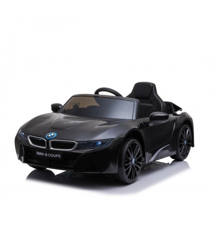 Voiture électrique BMW i8 noire avec licence d'origine siège