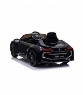 Voiture électrique BMW i8 noire avec licence d'origine siège