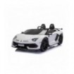 Lamborghini Aventador SVJ Blanche électrique, voiture électrique enfant 2 places 2 x 12V  - Pack Luxe