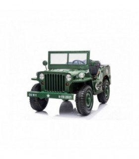 Voiture électrique USA ARMY 4X4 Verte Trois places Lecteur M