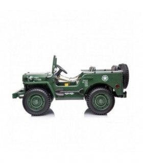 Voiture électrique USA ARMY 4X4 Verte Trois places Lecteur M