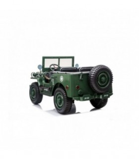 Voiture électrique USA ARMY 4X4 Verte Trois places Lecteur M