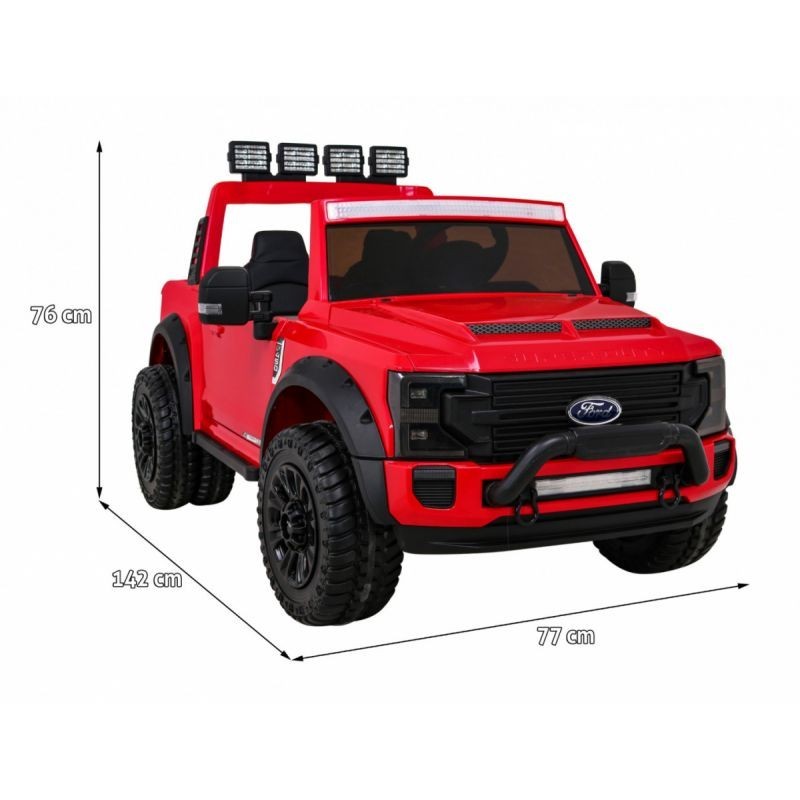 Voiture électrique 2 places pour enfant 24V Jeep Ford Duty Rouge