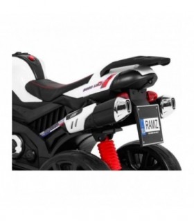 Moto électrique 12V Grand Sport Blanche - pack luxe