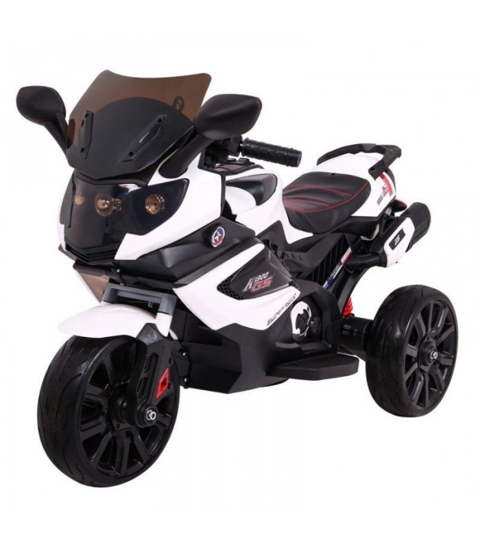 Moto électrique 12V Grand Sport Blanche - pack luxe