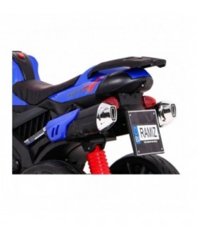 Moto électrique 12V Grand Sport Bleue - pack luxe