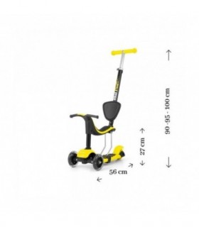 Trottinette 3 en 1 Milly Mally Little Star Jaune
