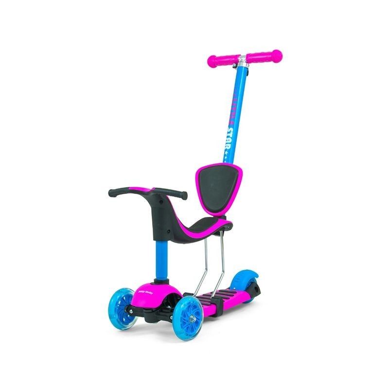 Porteur Trottinette 3 en 1 Milly Mally Little Star Rose Bleu, porteur  enfant trottinette