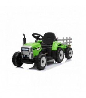 Tracteur électrique WORKERS avec remorque vert traction arri