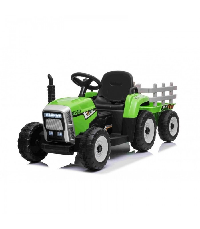 Tracteur électrique Kingdom vert pour enfant - 2 - 5 km/h - 106 cm x 61 cm  x 64 cm 