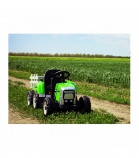 Tracteur électrique WORKERS avec remorque vert traction arri