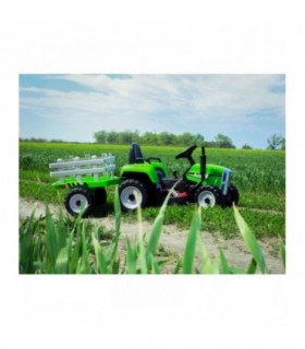 Tracteur électrique WORKERS avec remorque vert traction arri