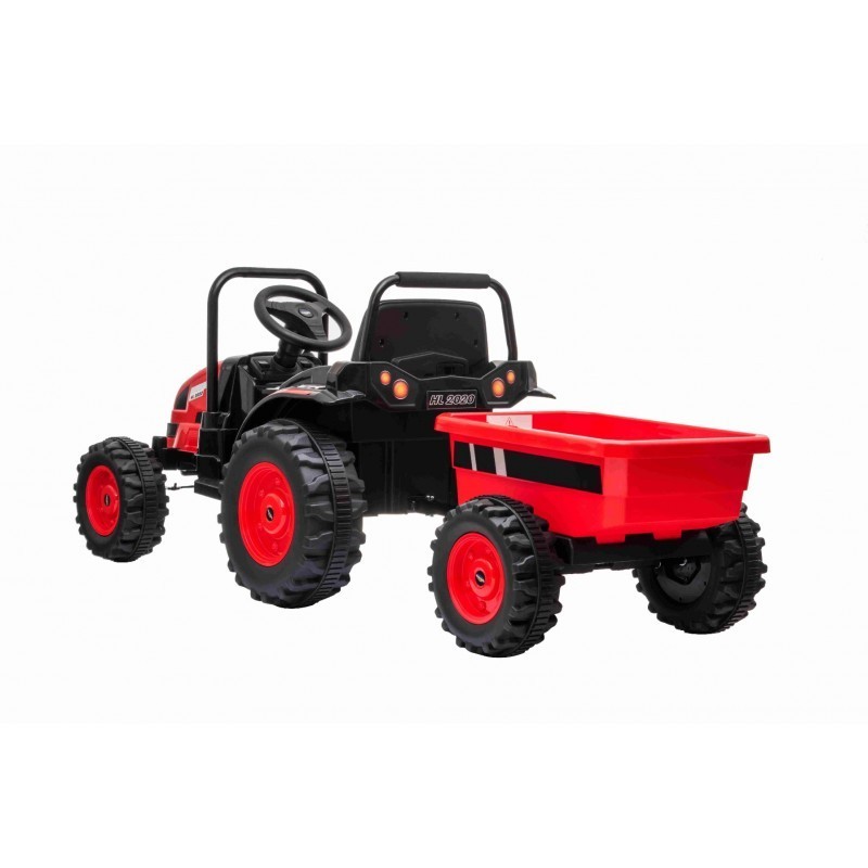 Tracteur enfant électrique agricole xl avec remorque Rouge