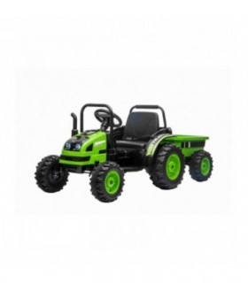 Tracteur électrique POWER avec remorque vert traction arrièr