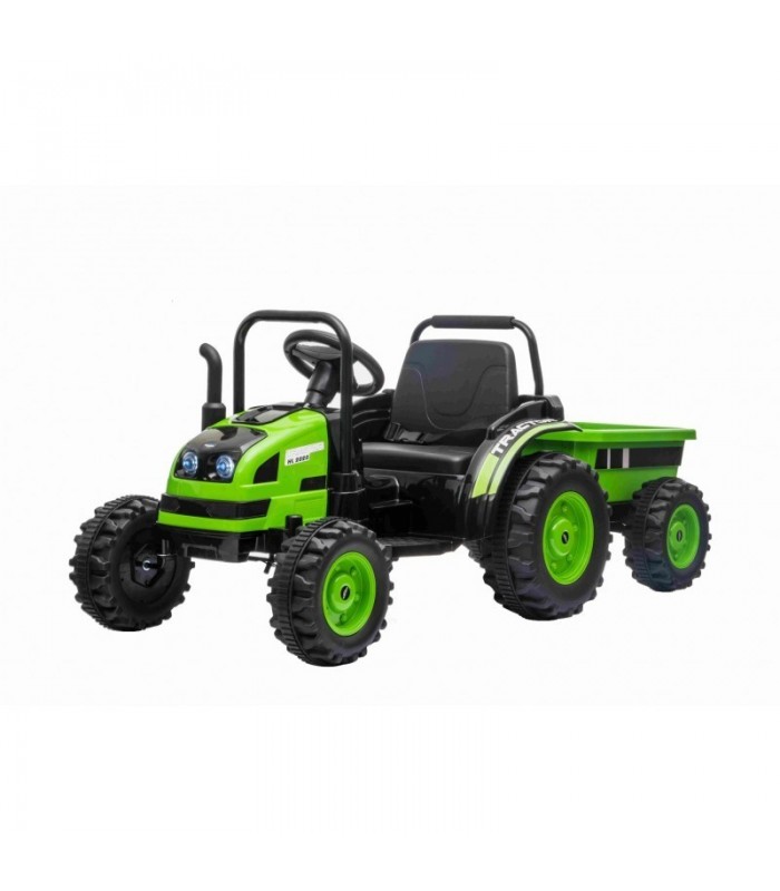 Tracteur électrique POWER avec remorque vert traction arrièr