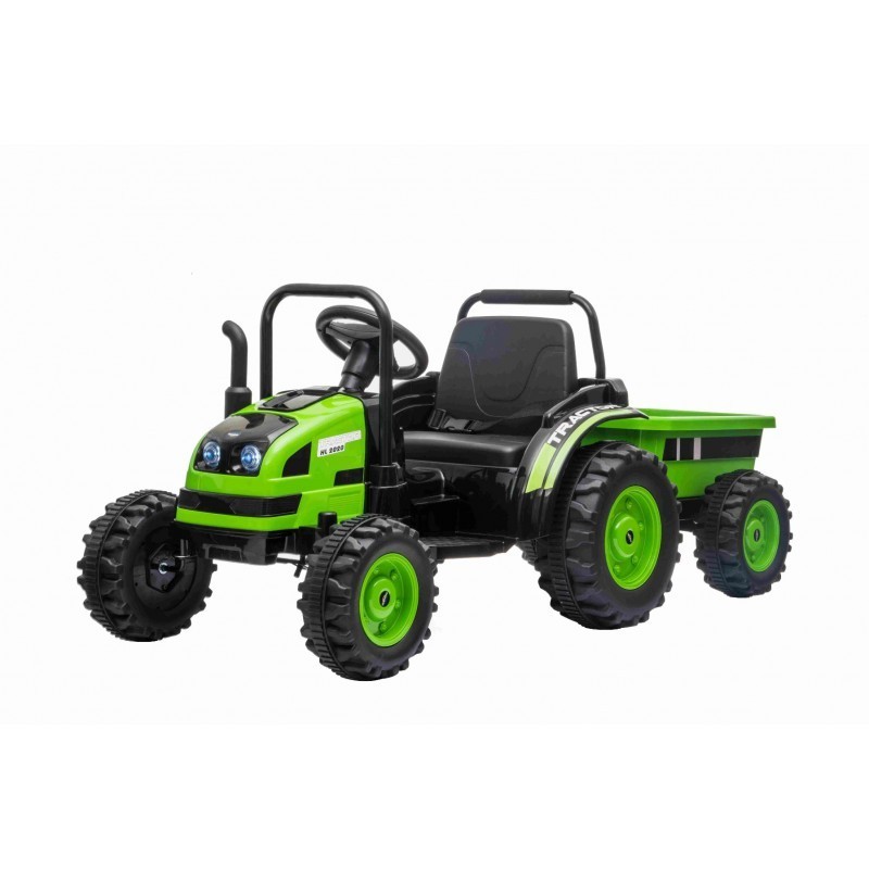 Tracteur électrique 12V Farmer Kid avec remorque Vert, tracteur électrique  vert avec remorque