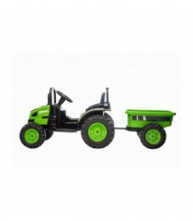 Tracteur électrique POWER avec remorque vert traction arrièr