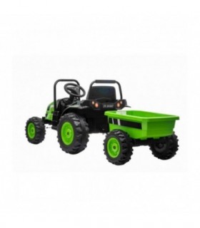 Tracteur électrique POWER avec remorque vert traction arrièr